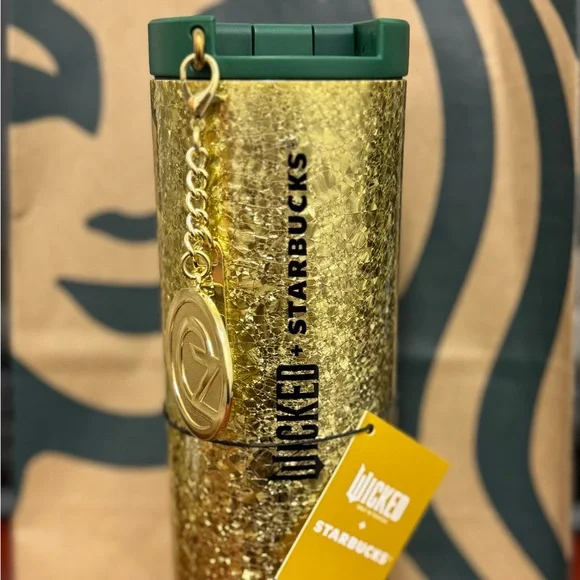 WICKED STARBUCKS Tumbler&Limited WICKED GOLD reloadable gift card keychain CARD - Picture 5 of 6